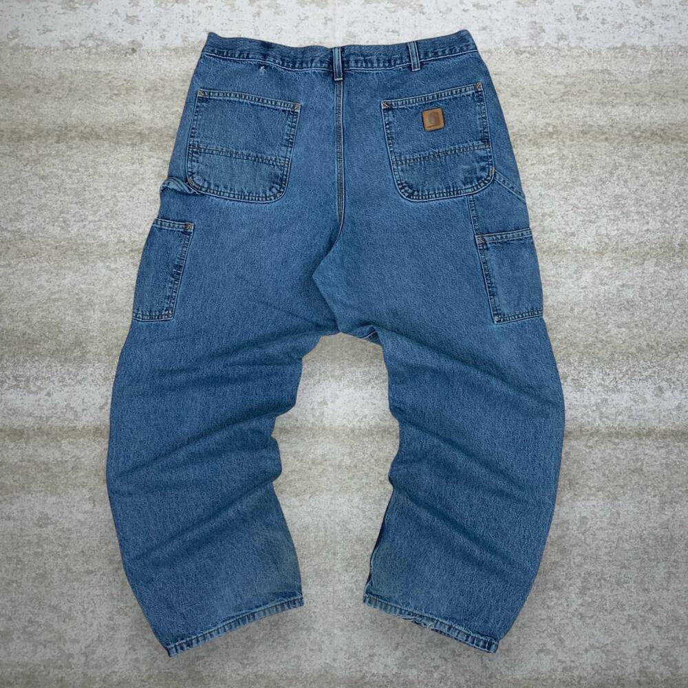 Vintage 90s Carhartt Carpenter Jeans 38x30 Baggy Wide Leg Fit Medium Wash